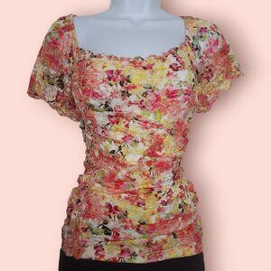 AB studio romantic coquette cottage core lace ruched top size M romantic fairy